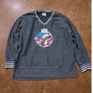 Buc-ees Sweater Adult V Neck Ornament Embroidered Graphic Pullover Large Thermal